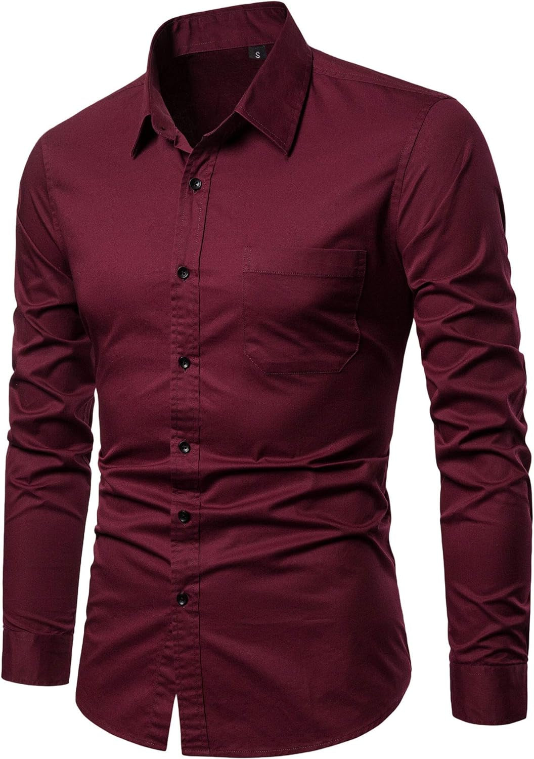 Men’S Long Sleeve Casual Button down Dress Shirts with Chest Pocket